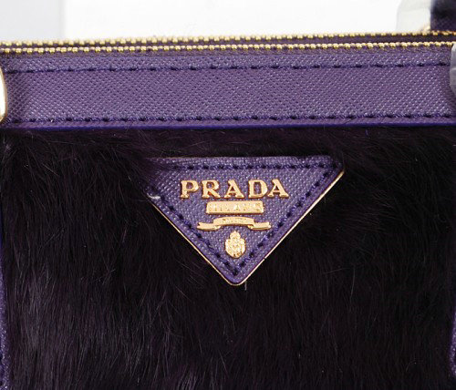 2014 Prada cony hair tote BN2274 dark purple